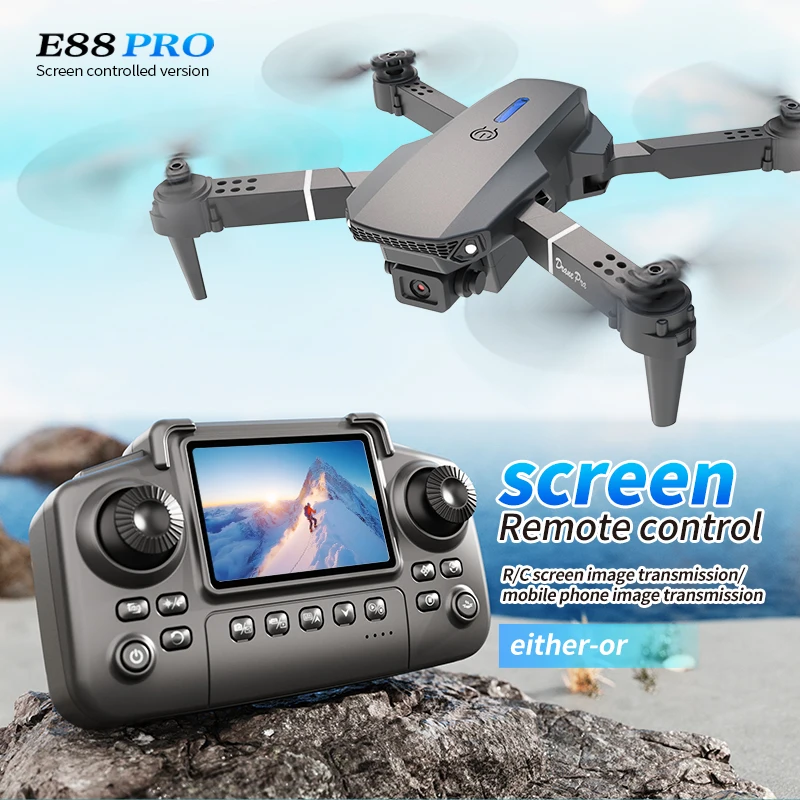 Drone Camera Professional - Profesyonel E88 PRO Drone ekranlı 8K